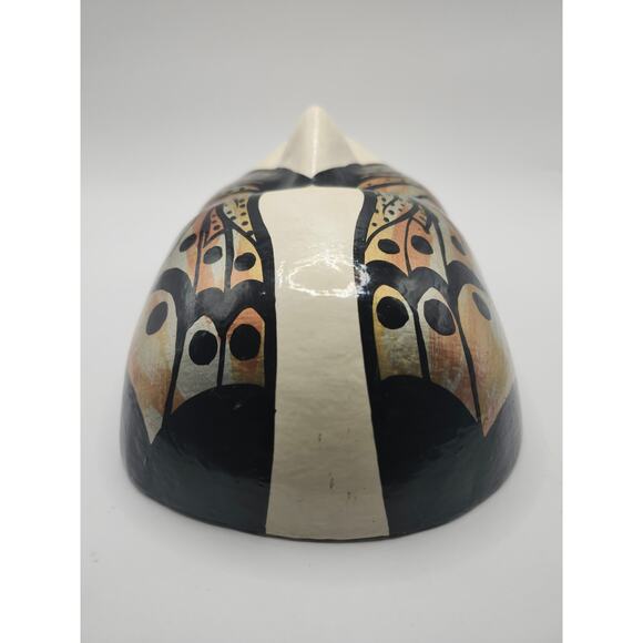 Hand Painted Venetian Butterfly Mask Gold Black Papier Mache Masquerade Wall Art - Picture 7 of 8